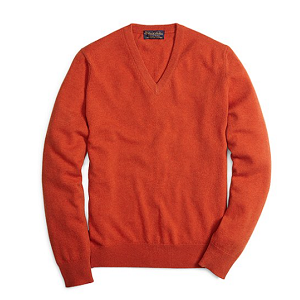 Cashmere V-Neck Sweater - Rust